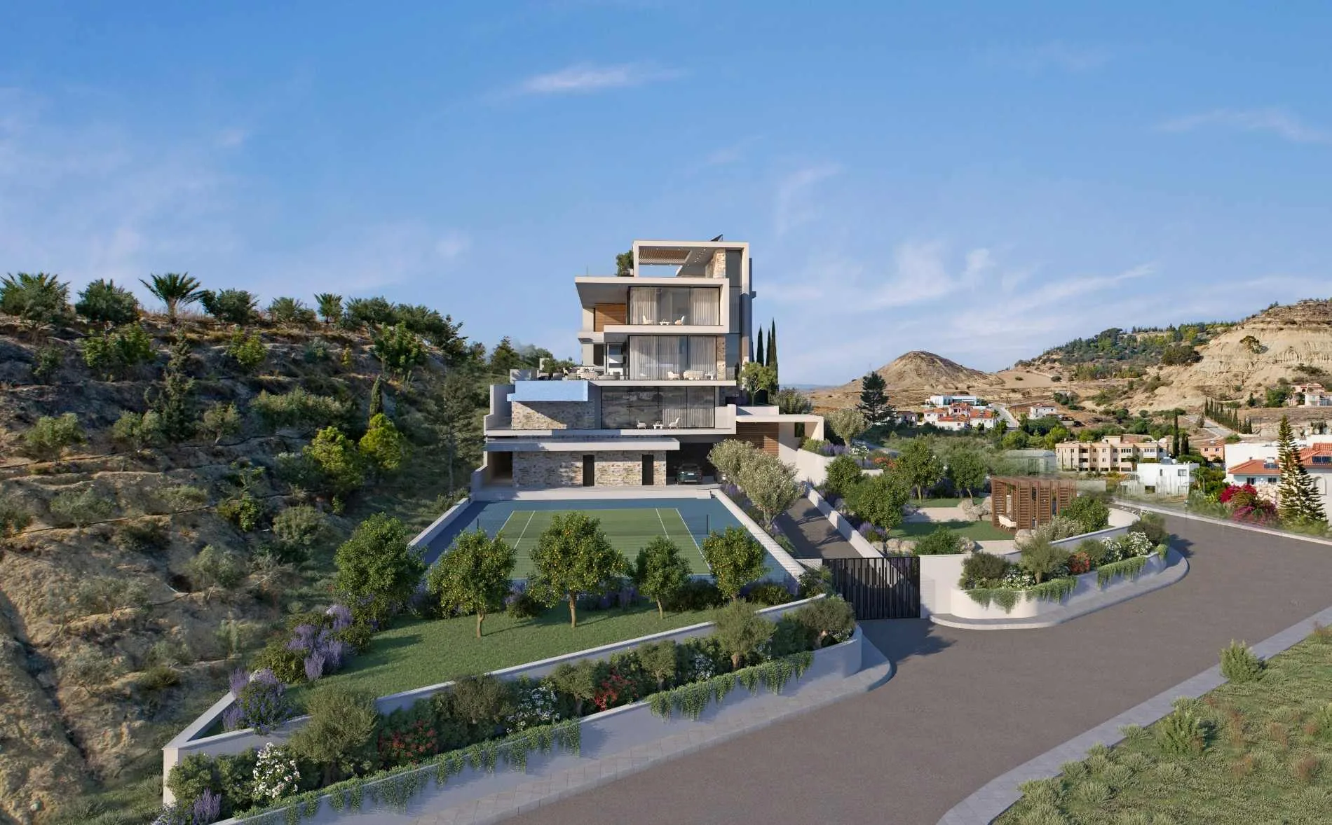 DEA CO Hill, a luxury hillside residence under construction in Oroklini, Cyprus